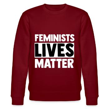 Feminismus - Stanley/Stella Unisex Bio-Sweatshirt CHANGER  - Burgunderrot - Vorne - Nik (191cm) & Marisol (170cm)