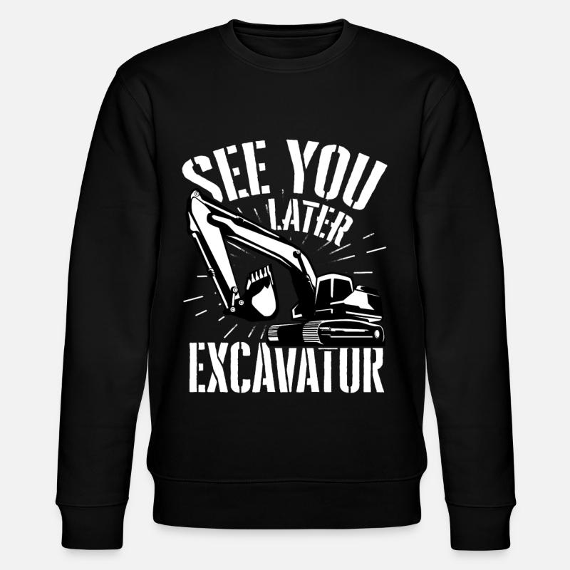 Excavator road construction - Stanley/Stella CHANGER Unisex Organic Sweatshirt - black