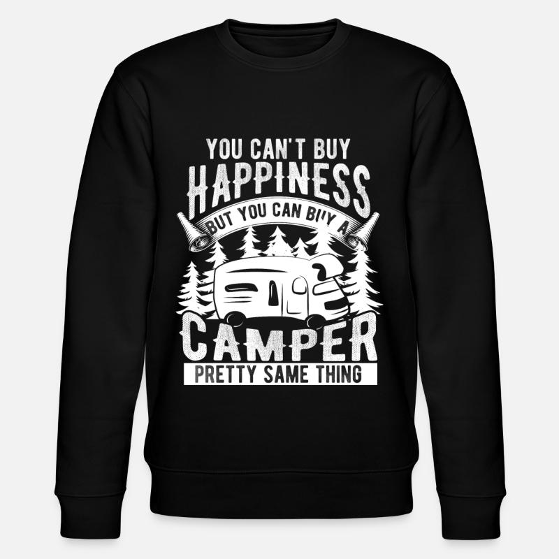 Camper caravan glücklich - Stanley/Stella Unisex Bio-Sweatshirt CHANGER  - Schwarz