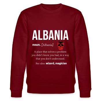 Albanie - Sweat bio CHANGER Stanley/Stella Unisexe - bordeaux - Devant - Nik (191cm) & Marisol (170cm)