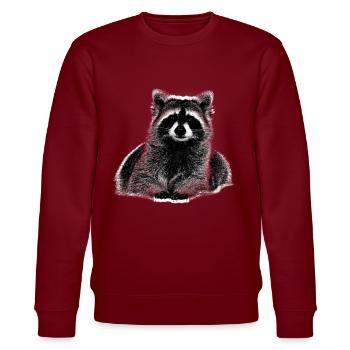 raccoon - Stanley/Stella CHANGER Unisex Organic Sweatshirt - burgundy - Front - Nik (191cm) & Marisol (170cm)