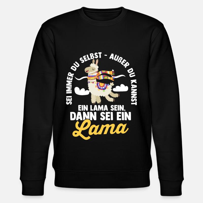 Lama - Stanley/Stella Unisex Bio-Sweatshirt CHANGER  - Schwarz