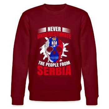 Serbie Tshirt Yougoslavie Belgrade Tito cadeau - Sweat bio CHANGER Stanley/Stella Unisexe - bordeaux - Devant - Nik (191cm) & Marisol (170cm)