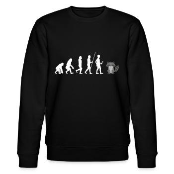 Waschbär - Stanley/Stella Unisex Bio-Sweatshirt CHANGER  - Schwarz - Vorne - Nik (191cm) & Marisol (170cm)