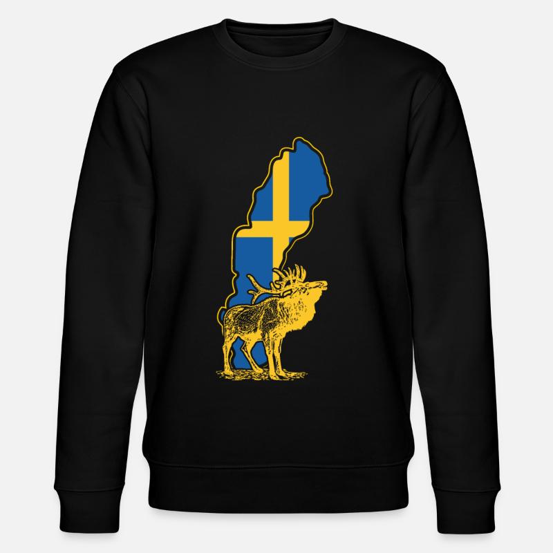 Schweden Tshirt Elch - Stanley/Stella Unisex Bio-Sweatshirt CHANGER - Schwarz