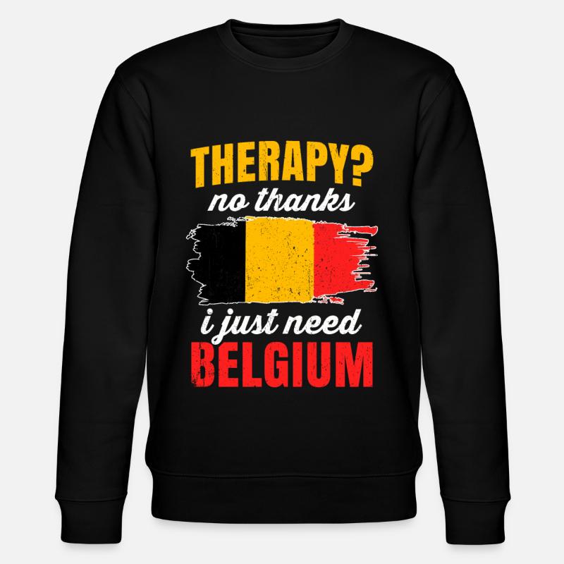 Belgien - Stanley/Stella Unisex Bio-Sweatshirt CHANGER  - Schwarz
