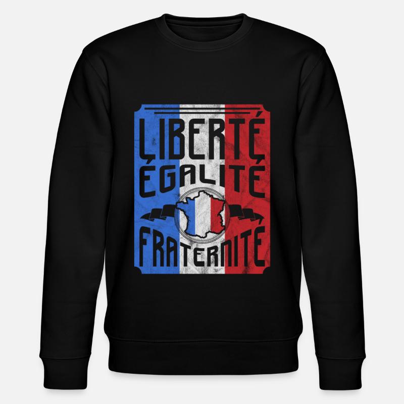 Frankreich - Stanley/Stella Unisex Bio-Sweatshirt CHANGER  - Schwarz