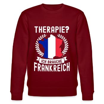 Frankreich - Stanley/Stella Unisex Bio-Sweatshirt CHANGER  - Burgunderrot - Vorne - Nik (191cm) & Marisol (170cm)