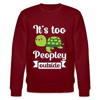 Turtle Relaxed Chill Sea Ocean Beach - Stanley/Stella CHANGER Unisex Organic Sweatshirt - burgundy - Front - Nik (191cm) & Marisol (170cm)