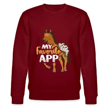 Appaloosa Horse - Stanley/Stella CHANGER Unisex Organic Sweatshirt - burgundy - Front - Nik (191cm) & Marisol (170cm)