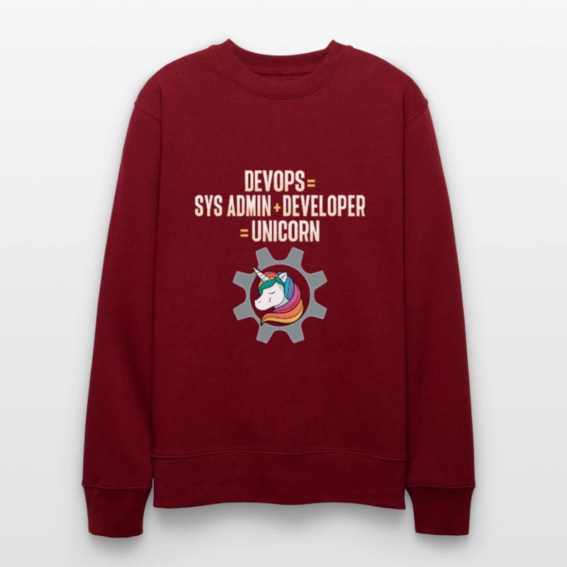 Sys-Admin Developer Devops Engineer Unicorn Stanley/Stella CHANGER Unisex Organic Sweatshirt