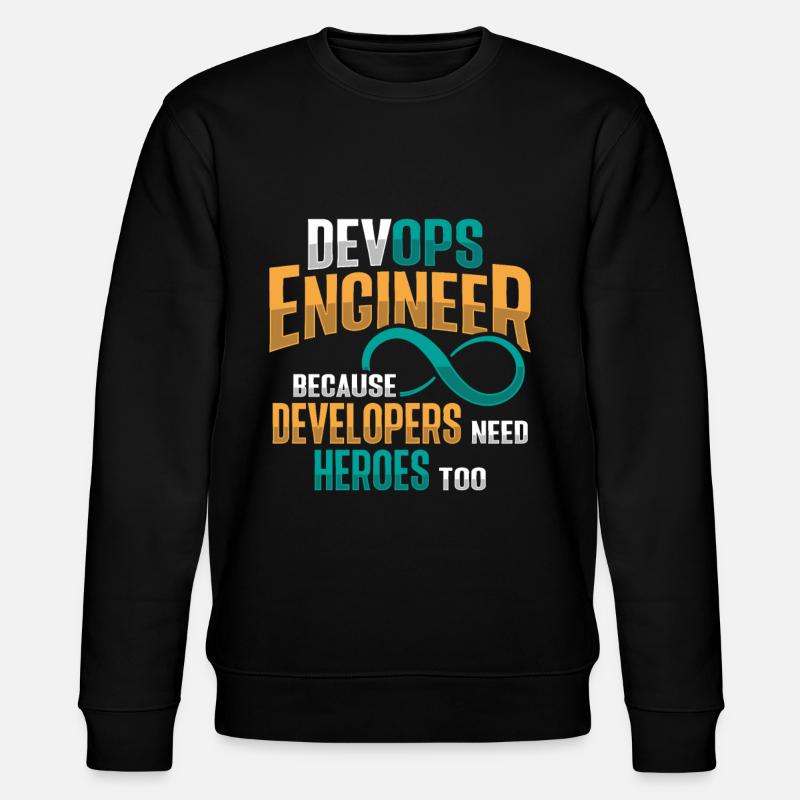 Sys-Admin Developer Devops Engineer - Stanley/Stella CHANGER Unisex Organic Sweatshirt - black