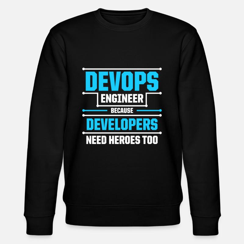 Sys-Admin Developer Devops Engineer - Stanley/Stella CHANGER Unisex Organic Sweatshirt - black