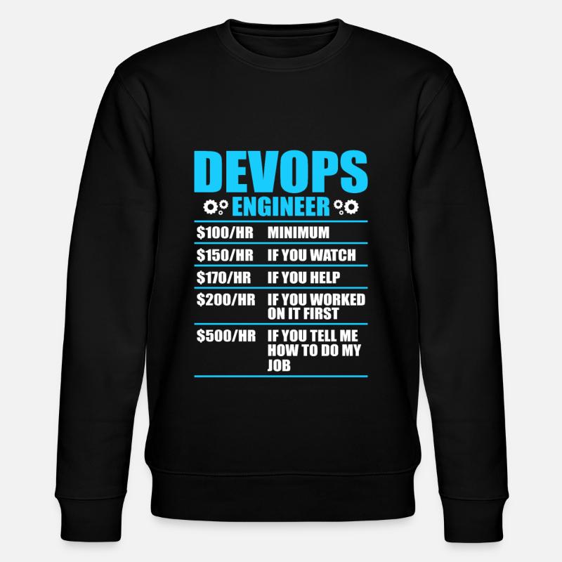 Devops Sys-Admin Developer - Stanley/Stella CHANGER Unisex Organic Sweatshirt - black