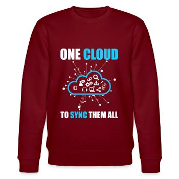 Cloud Administrator Cloud Devops - Stanley/Stella CHANGER Unisex Organic Sweatshirt - burgundy - Front - Nik (191cm) & Marisol (170cm)