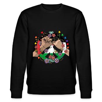 Palästina Tshirt Herren Kinder Damen Palestine - Stanley/Stella Unisex Bio-Sweatshirt CHANGER  - Schwarz - Vorne - Nik (191cm) & Marisol (170cm)