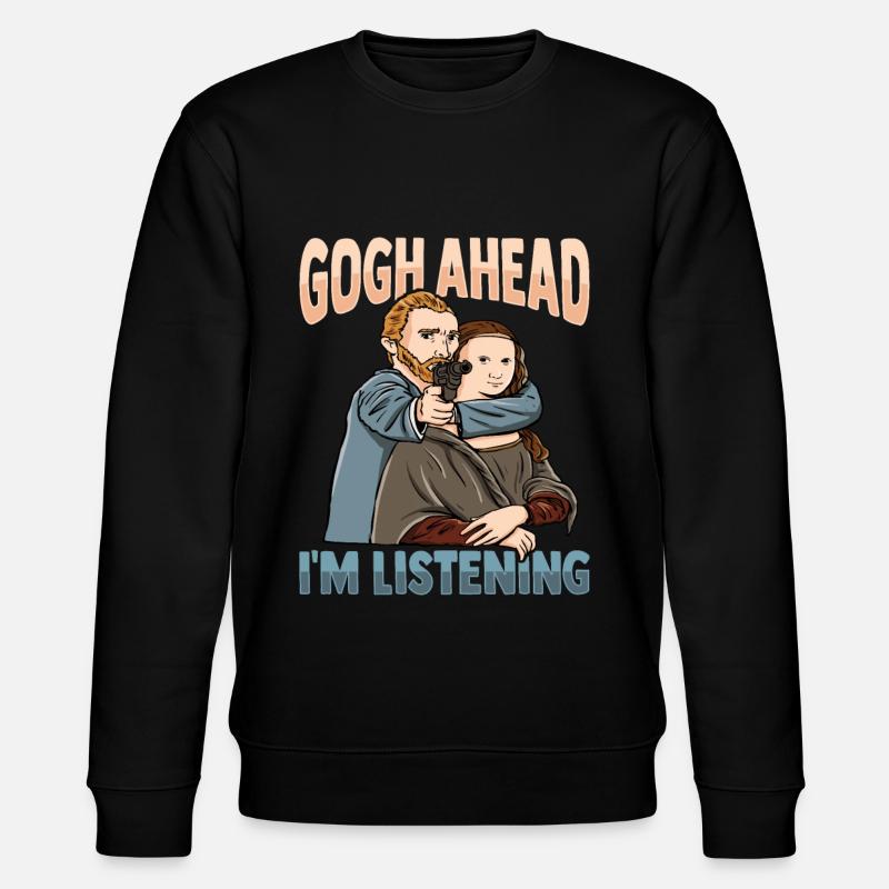 Van Gogh Kunst Mona Lisa - Stanley/Stella Unisex Bio-Sweatshirt CHANGER  - Schwarz