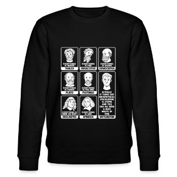 Philosophie Meme Design pour un philosophe - Sweat bio CHANGER Stanley/Stella Unisexe - noir - Devant - Nik (191cm) & Marisol (170cm)