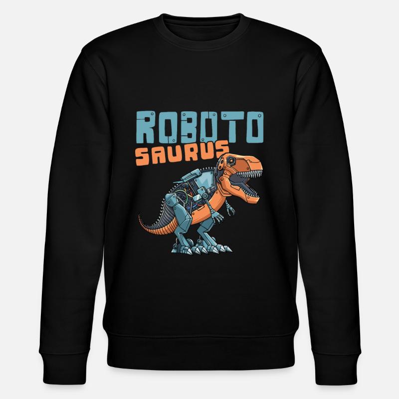 Roboter-Dinosaurier T-Rex - Stanley/Stella Unisex Bio-Sweatshirt CHANGER - Schwarz