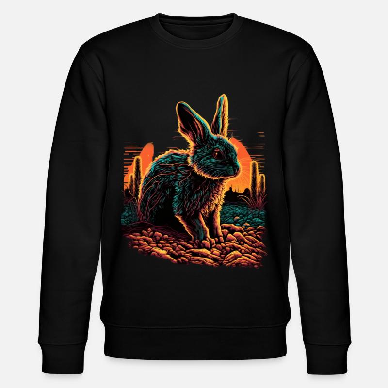 Cadeau Rabbit Synthwave Sunset - Sweat bio CHANGER Stanley/Stella Unisexe - noir