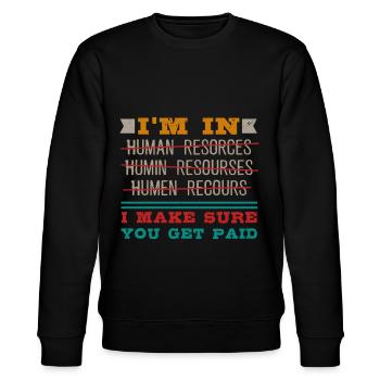 Beruf: Hr-manager Im Personalwesen - Stanley/Stella Unisex Bio-Sweatshirt CHANGER  - Schwarz - Vorne - Nik (191cm) & Marisol (170cm)