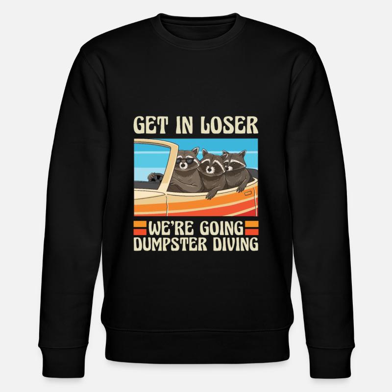 Raccoon Lover Trash Picking Dumpster Diving Trash - Stanley/Stella Unisex Bio-Sweatshirt CHANGER  - Schwarz