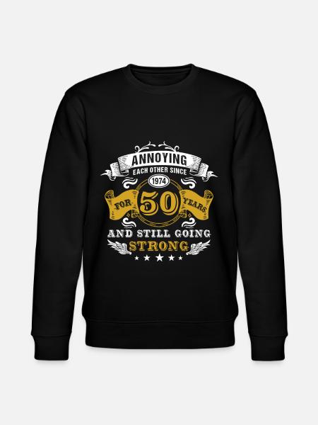50th Wedding Anniversary Husband Wife Marriage Relationship - Stanley/Stella CHANGER Unisex Organic Sweatshirt - black