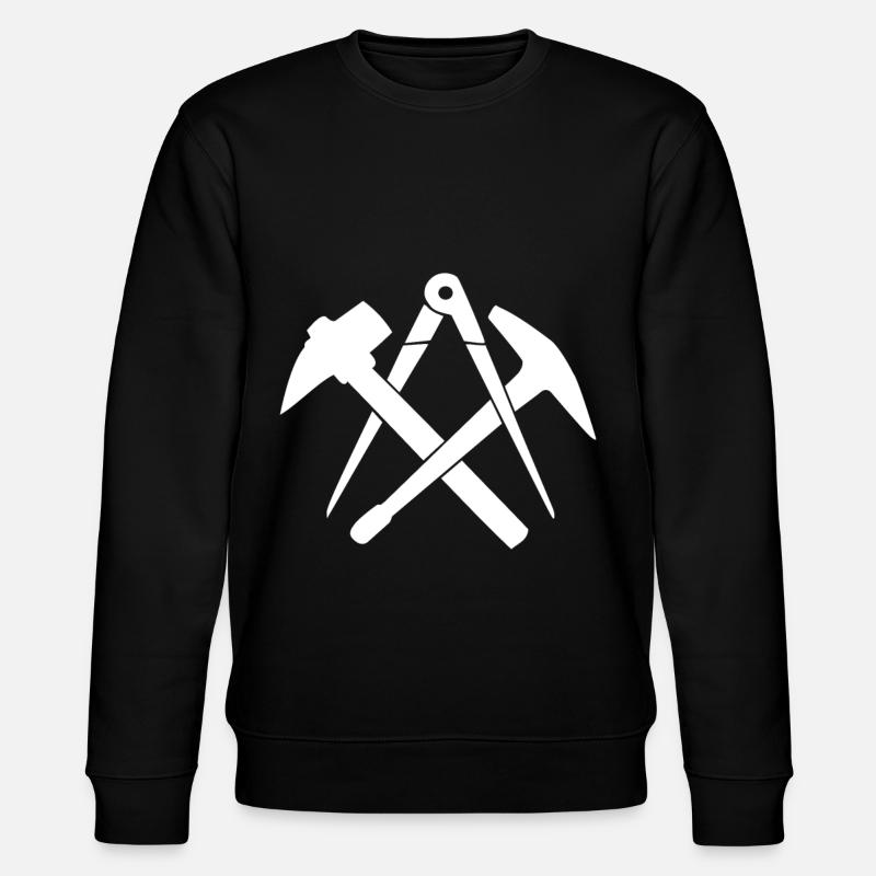 Dachdecker Handwerkszeichen Zunftzeichen - Stanley/Stella Unisex Bio-Sweatshirt CHANGER  - Schwarz