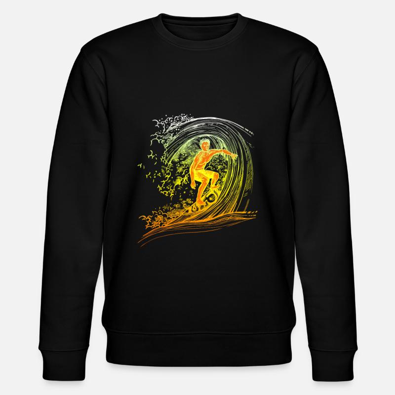 Surfer Surfbrett Surfen - Stanley/Stella Unisex Bio-Sweatshirt CHANGER  - Schwarz