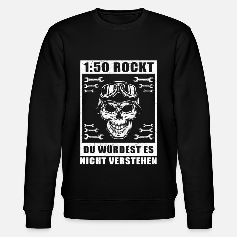 Mofa Moped Mofafahrer Mopedfahrer Geschenk - Stanley/Stella Unisex Bio-Sweatshirt CHANGER  - Schwarz
