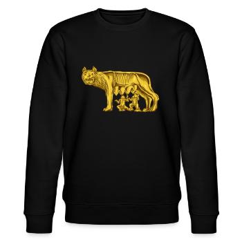 Capitoline Wolf - Stanley/Stella CHANGER Unisex Organic Sweatshirt - black - Front - Nik (191cm) & Marisol (170cm)