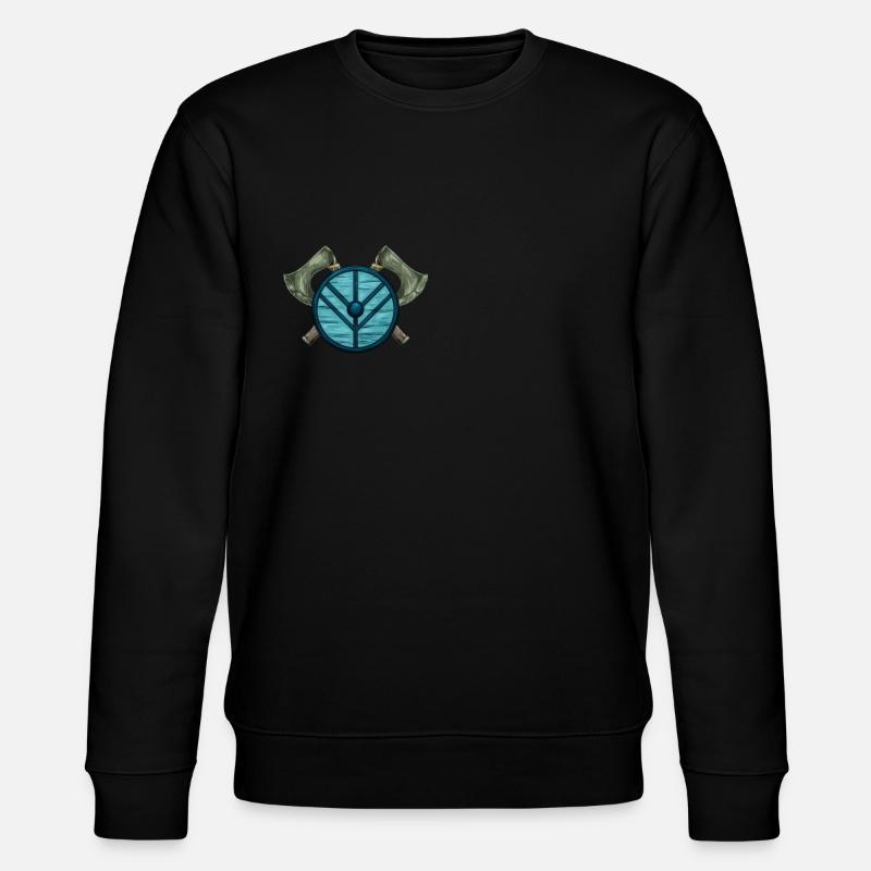 Äxte und Wikinger Schild - Wikinger - Stanley/Stella Unisex Bio-Sweatshirt CHANGER  - Schwarz