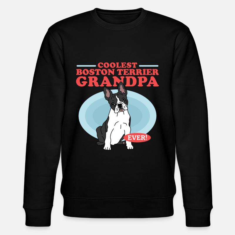 Boston Terrier Grandpa Hundehalter Geschenk - Stanley/Stella Unisex Bio-Sweatshirt CHANGER  - Schwarz