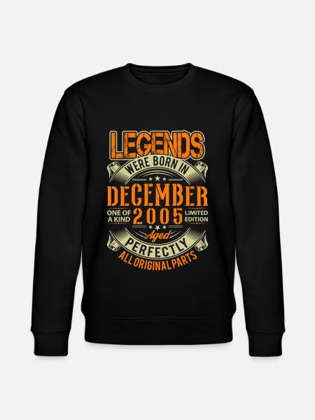 2005 Décembre Birthday Legend - Sweat bio CHANGER Stanley/Stella Unisexe - noir