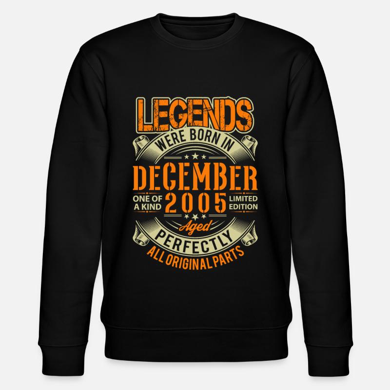 2005 December Birthday Legend - Stanley/Stella CHANGER Unisex Organic Sweatshirt - black