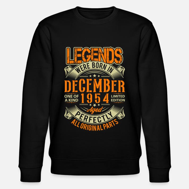 1954 Décembre Birthday Legend - Sweat bio CHANGER Stanley/Stella Unisexe - noir