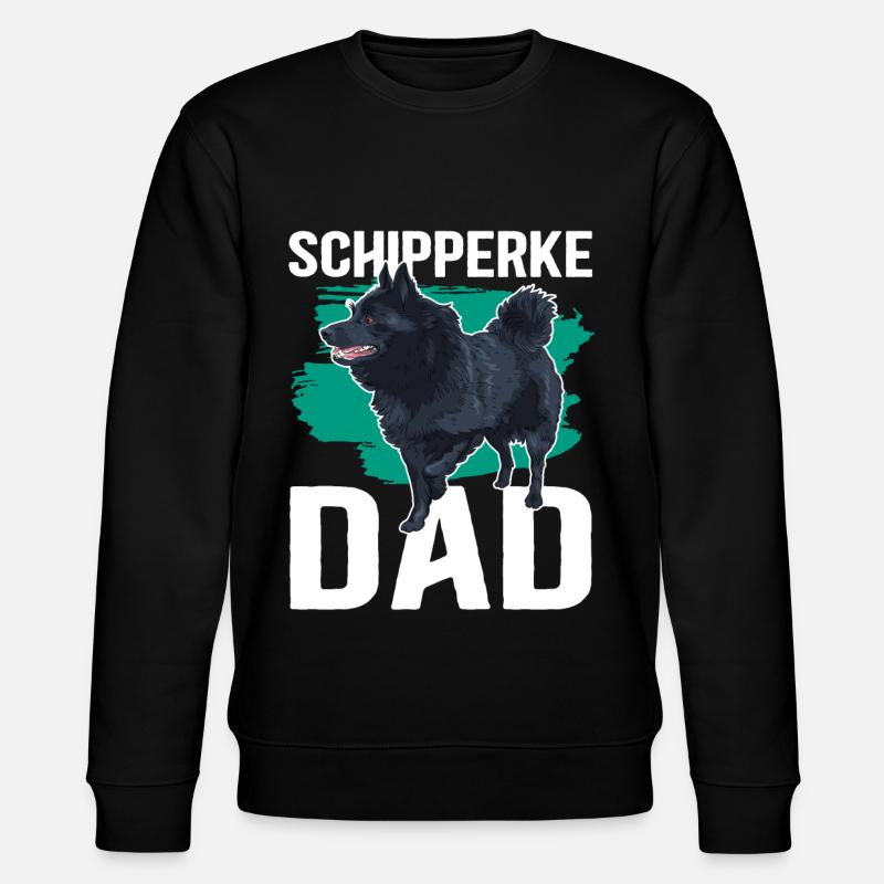 Schipperke Dad Hundebesitzer Hundehalter Geschenk - Stanley/Stella Unisex Bio-Sweatshirt CHANGER  - Schwarz