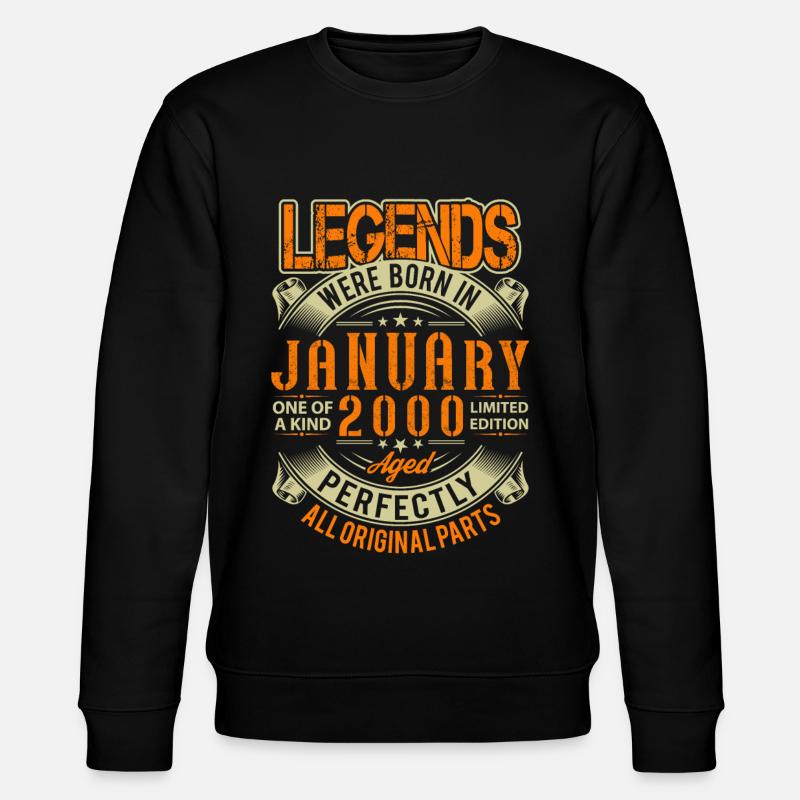 2000 Janvier Birthday Legend - Sweat bio CHANGER Stanley/Stella Unisexe - noir