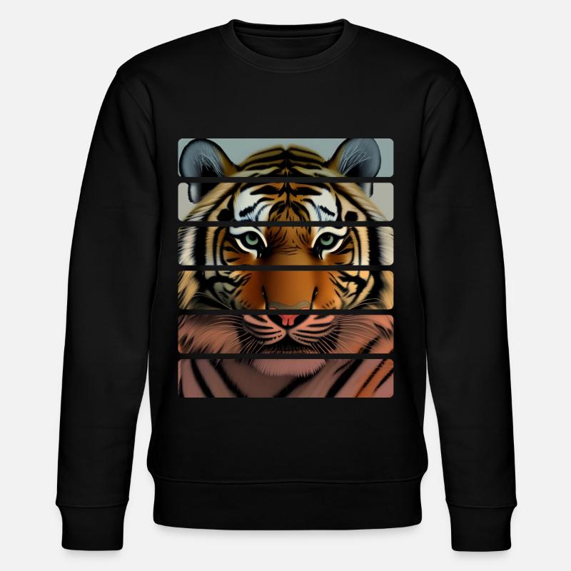 Tiger - Stanley/Stella Unisex Bio-Sweatshirt CHANGER  - Schwarz