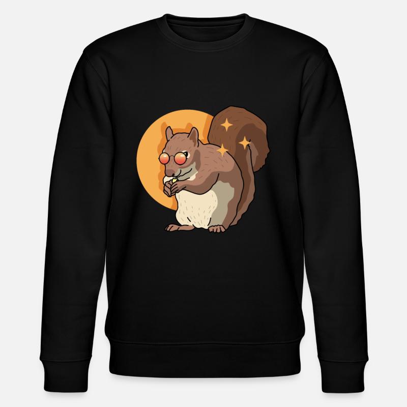 Süßes Eichhörnchen Hörnchen Grauhörnchen Geschenk - Stanley/Stella Unisex Bio-Sweatshirt CHANGER - Schwarz