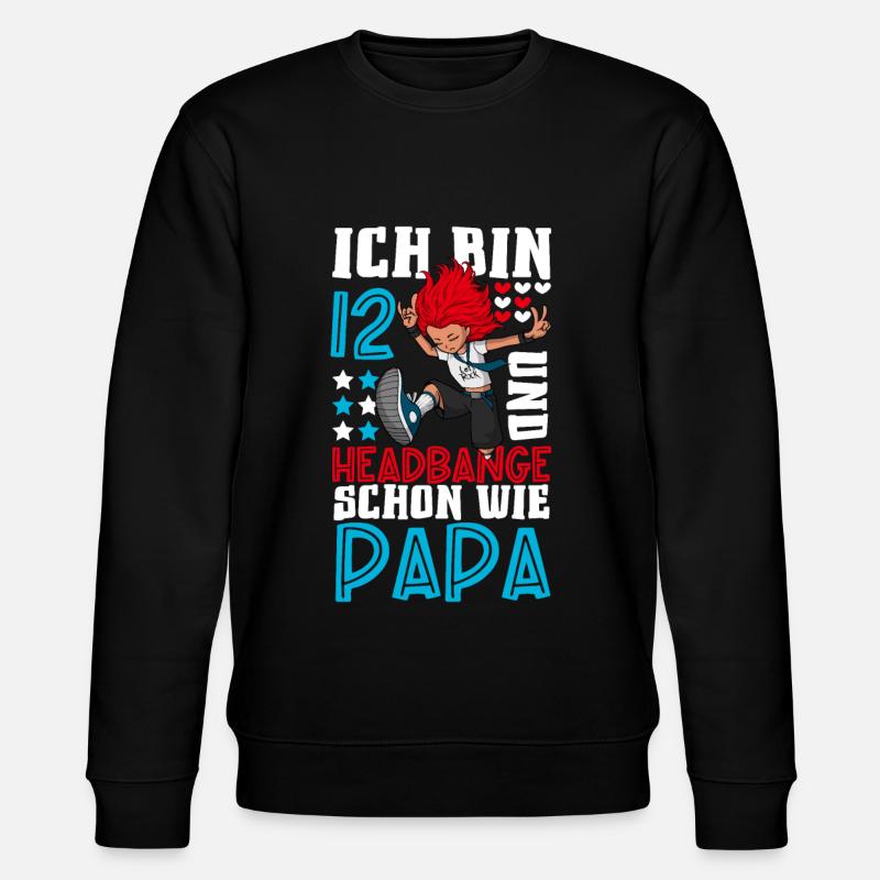 Ich bin 12 - Mädchen Rocker - Stanley/Stella Unisex Bio-Sweatshirt CHANGER  - Schwarz