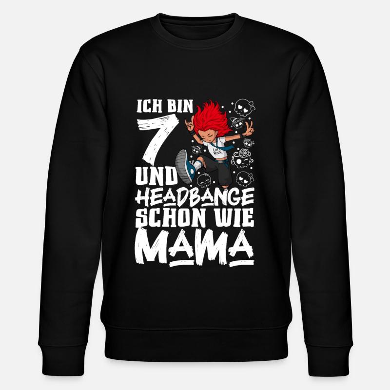 Ich bin 7 - Mädchen Rocker - Stanley/Stella Unisex Bio-Sweatshirt CHANGER - Schwarz