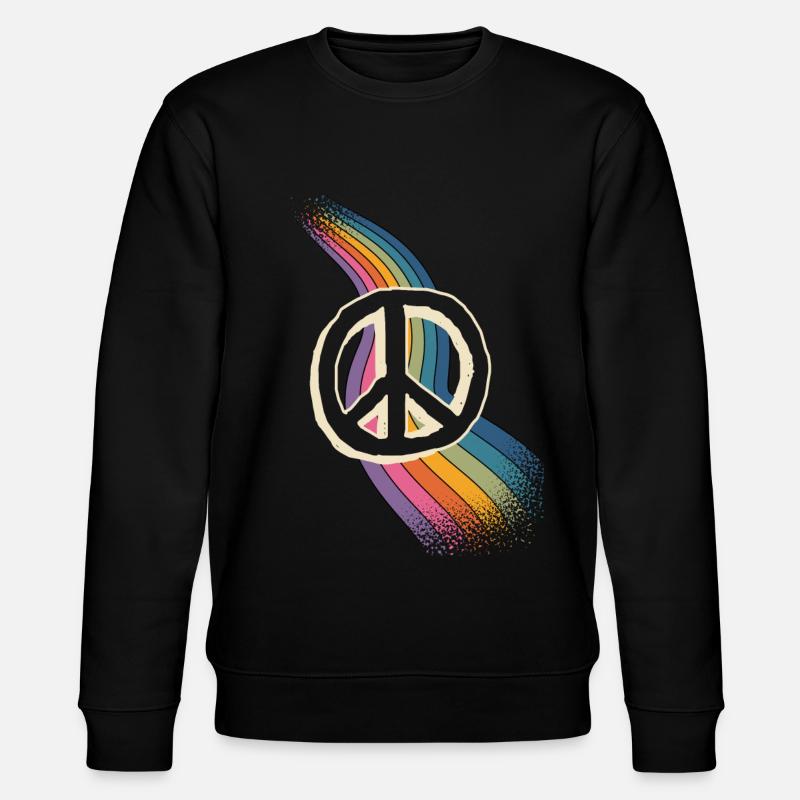 Peacezeichen Friedenszeichen - Stanley/Stella Unisex Bio-Sweatshirt CHANGER  - Schwarz