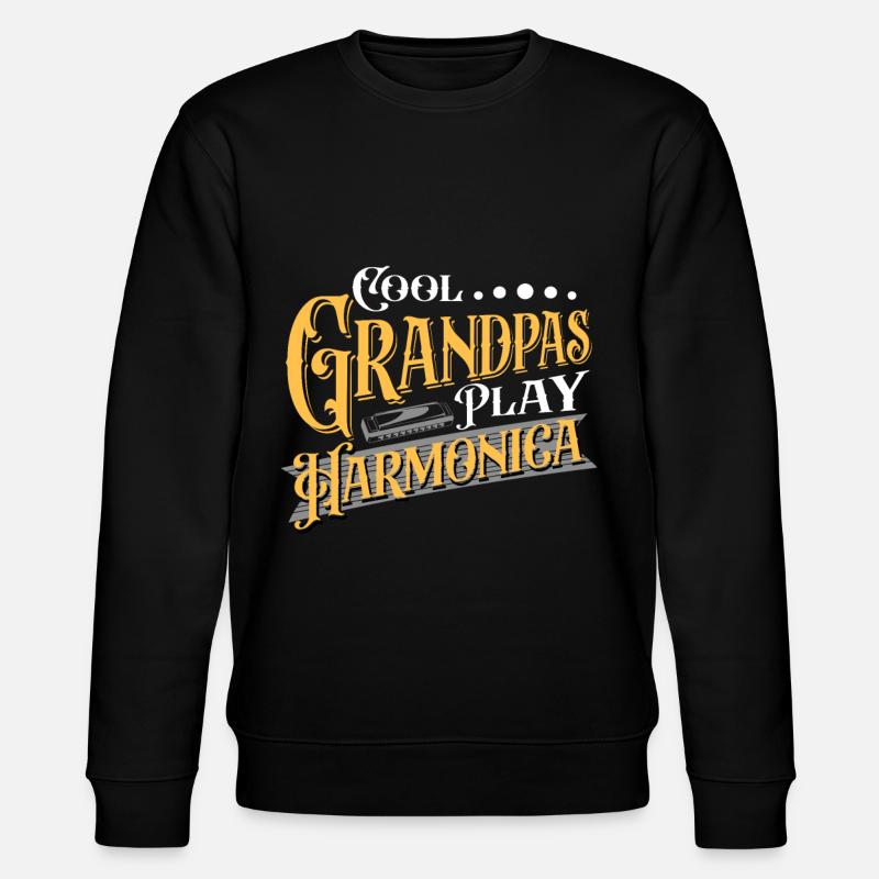 Cool Grandpas Play Harmonica Player Harmonicist - Stanley/Stella Unisex Bio-Sweatshirt CHANGER  - Schwarz