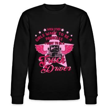 Want To Be Truck Driver For Women Trucker Gift - Stanley/Stella Unisex Bio-Sweatshirt CHANGER  - Schwarz - Vorne - Nik (191cm) & Marisol (170cm)