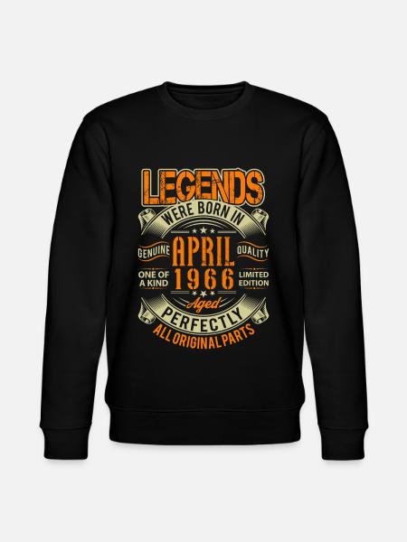 1966 April Birthday Legend - Stanley/Stella CHANGER Unisex Organic Sweatshirt - black