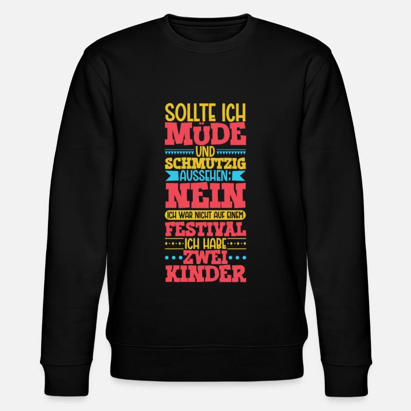 Müde und schmutzig - zwei Kinder - Stanley/Stella Unisex Bio-Sweatshirt CHANGER  - Schwarz