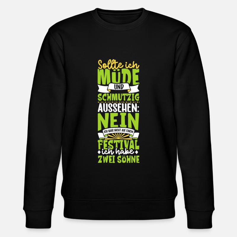 Müde und schmutzig - zwei Söhne - Stanley/Stella Unisex Bio-Sweatshirt CHANGER  - Schwarz