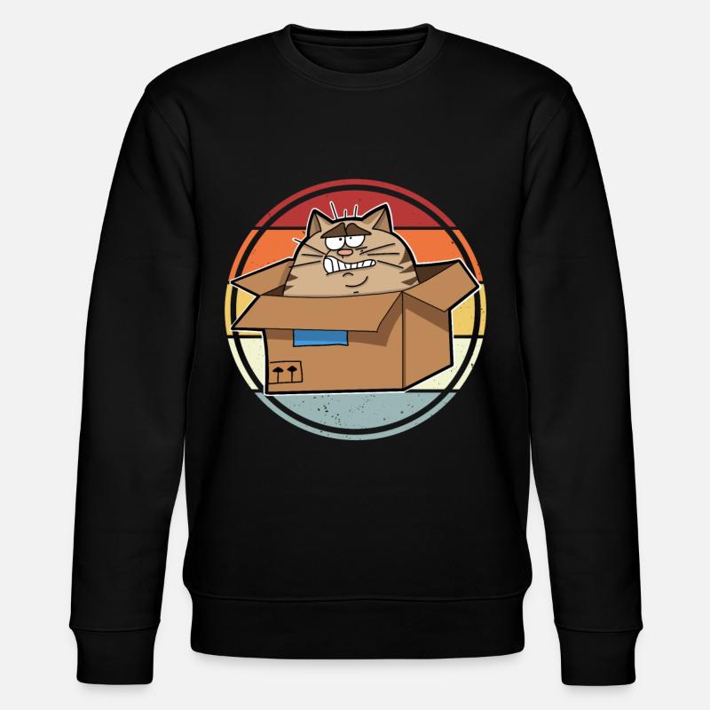 Katze Im Karton - Stanley/Stella Unisex Bio-Sweatshirt CHANGER  - Schwarz