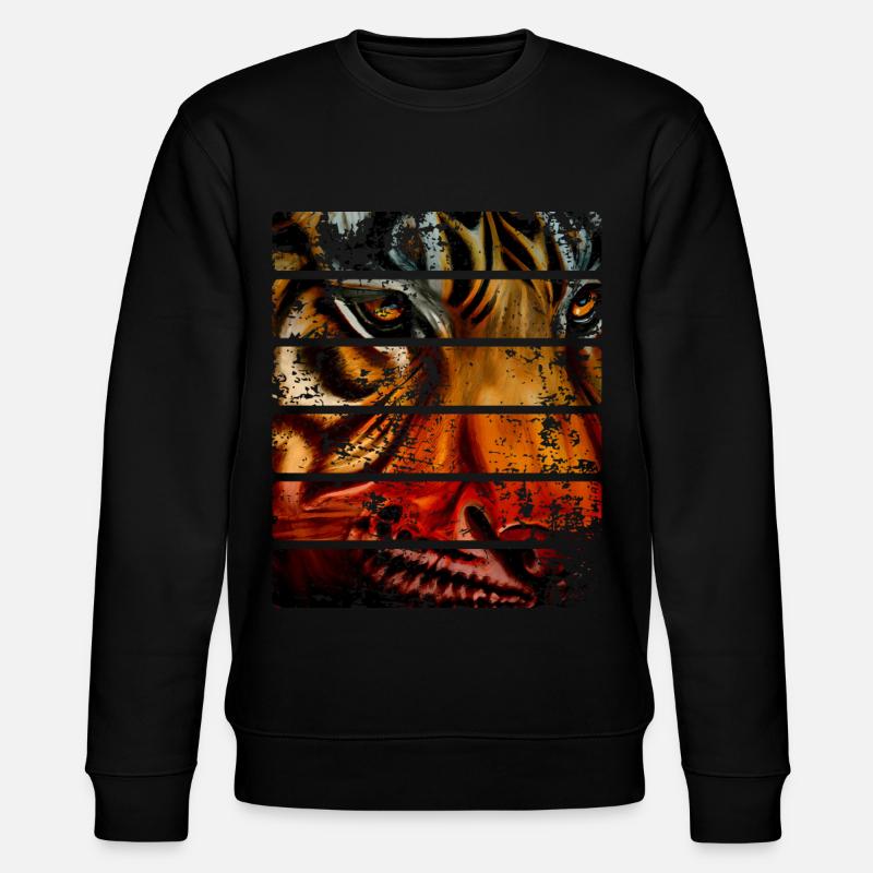 Tiger - Stanley/Stella Unisex Bio-Sweatshirt CHANGER  - Schwarz